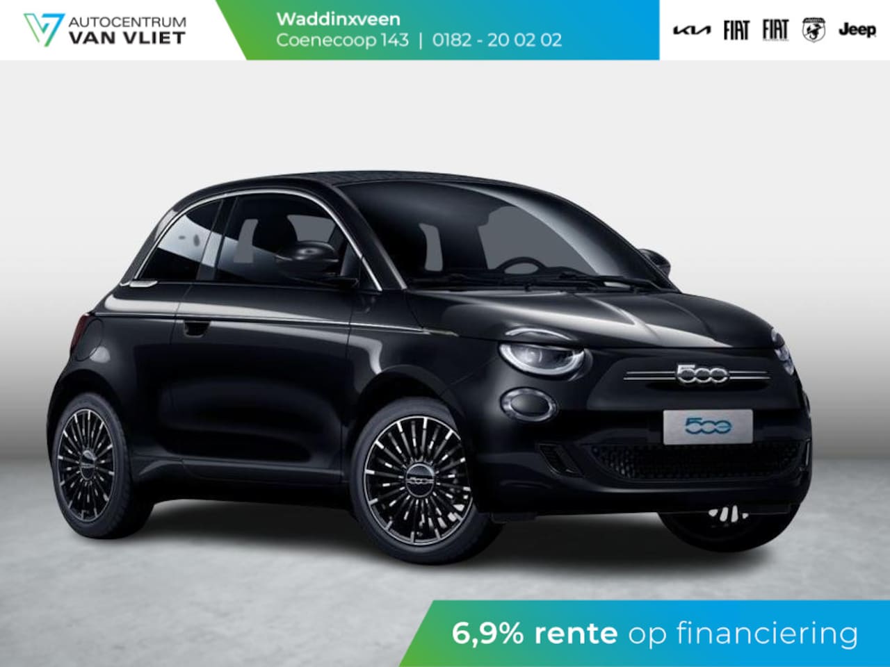 Fiat 500e - Cabrio La Prima 42 kWh | SOH 99% | 17% Bijtelling | Clima | Cruise | Leder | 17" | Priv Gl - AutoWereld.nl