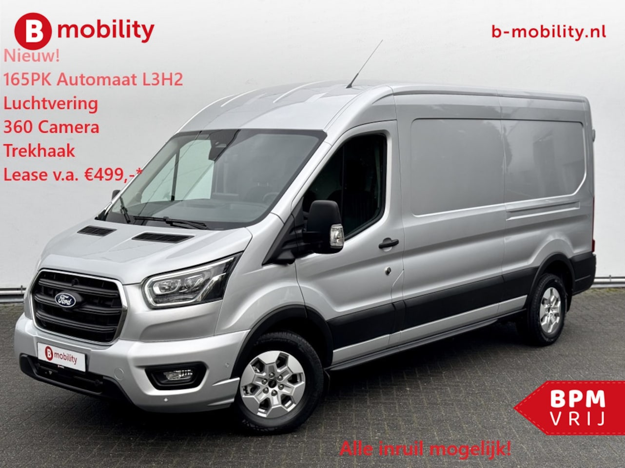 Ford Transit - 350 2.0 TDCI 165PK L3H2 Limited Nieuw Type Automaat Luchtvering | UNIEK* | Trekhaak 2.800k - AutoWereld.nl