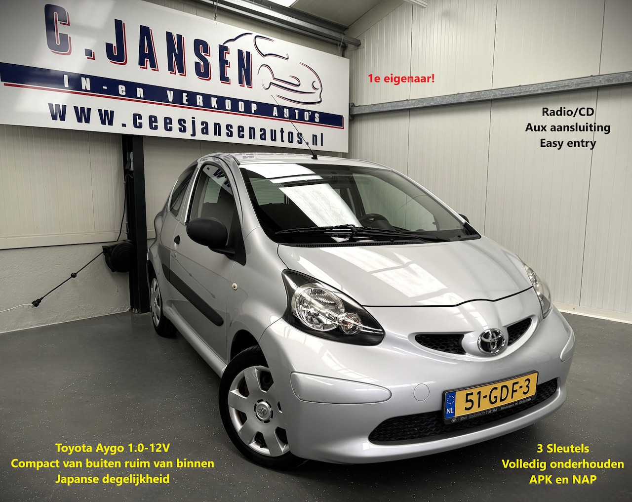 Toyota Aygo - 1.0-12V 1e eigenaar!! | Anti Blokkeer Systeem | Bestuurdersairbag | Radio CD speler - AutoWereld.nl