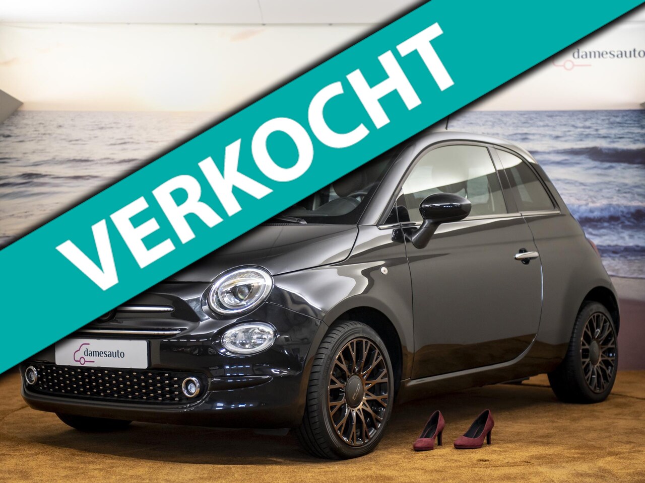 Fiat 500 - 1.2 Collezione, volledig leer, Stoelverwarming, pano, incl garantie! - AutoWereld.nl