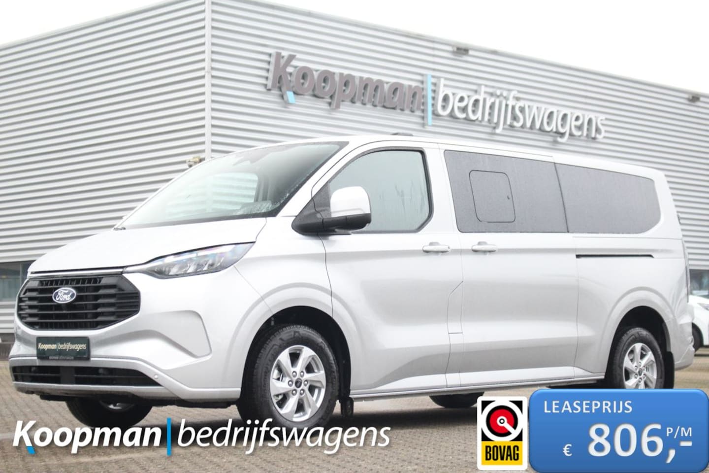 Ford Transit Custom - 2.5 PHEV 233pk L2H1 Limited | 9-Persoons | Incl BPM |  Stuur + Stoelverwarming | Keyless | - AutoWereld.nl