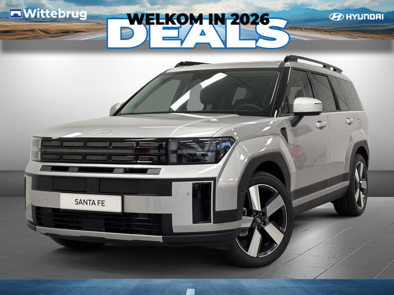 Hyundai Santa Fe - 1.6 T-GDI PHEV Premium 4WD 7p. Nieuw model! Plug-In Hybride met Navigatie, Lederen bekledi - AutoWereld.nl
