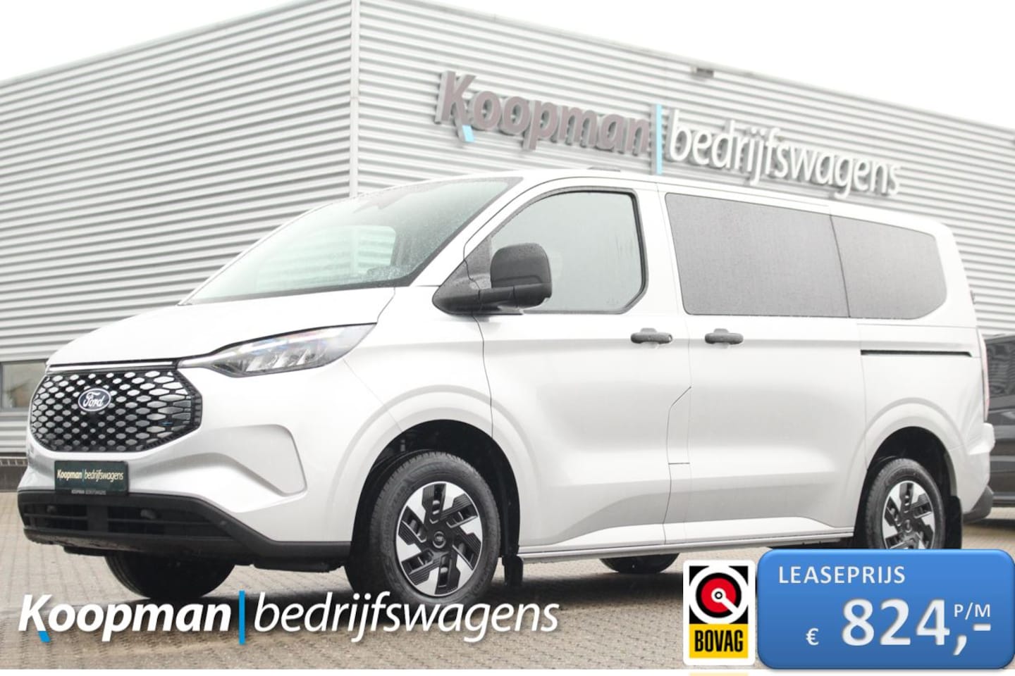 Ford Transit Custom - E-Transit 320 L1H1 Kombi Trend | 65kWh | 160kW/218pk | Trekgewicht 2300kg | Camera | Carpl - AutoWereld.nl
