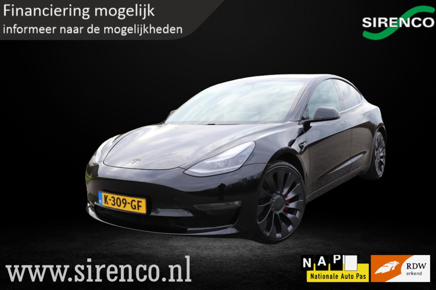 Tesla Model 3 - Performance AWD 75 kWh | facelift | warmtepomp | 462 pk | soh 90% | black on black | - AutoWereld.nl