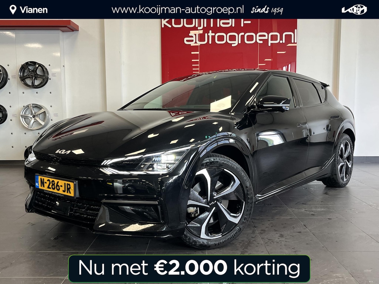 Kia EV6 - GT-Line AWD 77.4 kWh + Trekhaak, BTW auto, 1e eigenaar, 1500KG trekgwicht! - AutoWereld.nl
