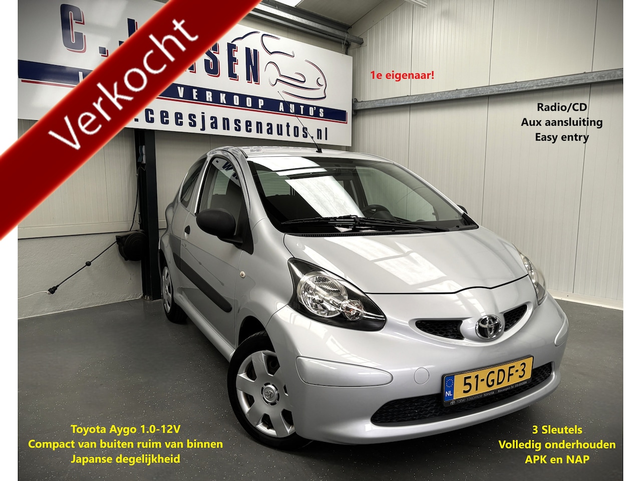 Toyota Aygo - 1.0-12V 1e eigenaar!! | Anti Blokkeer Systeem | Bestuurdersairbag | Radio CD speler - AutoWereld.nl