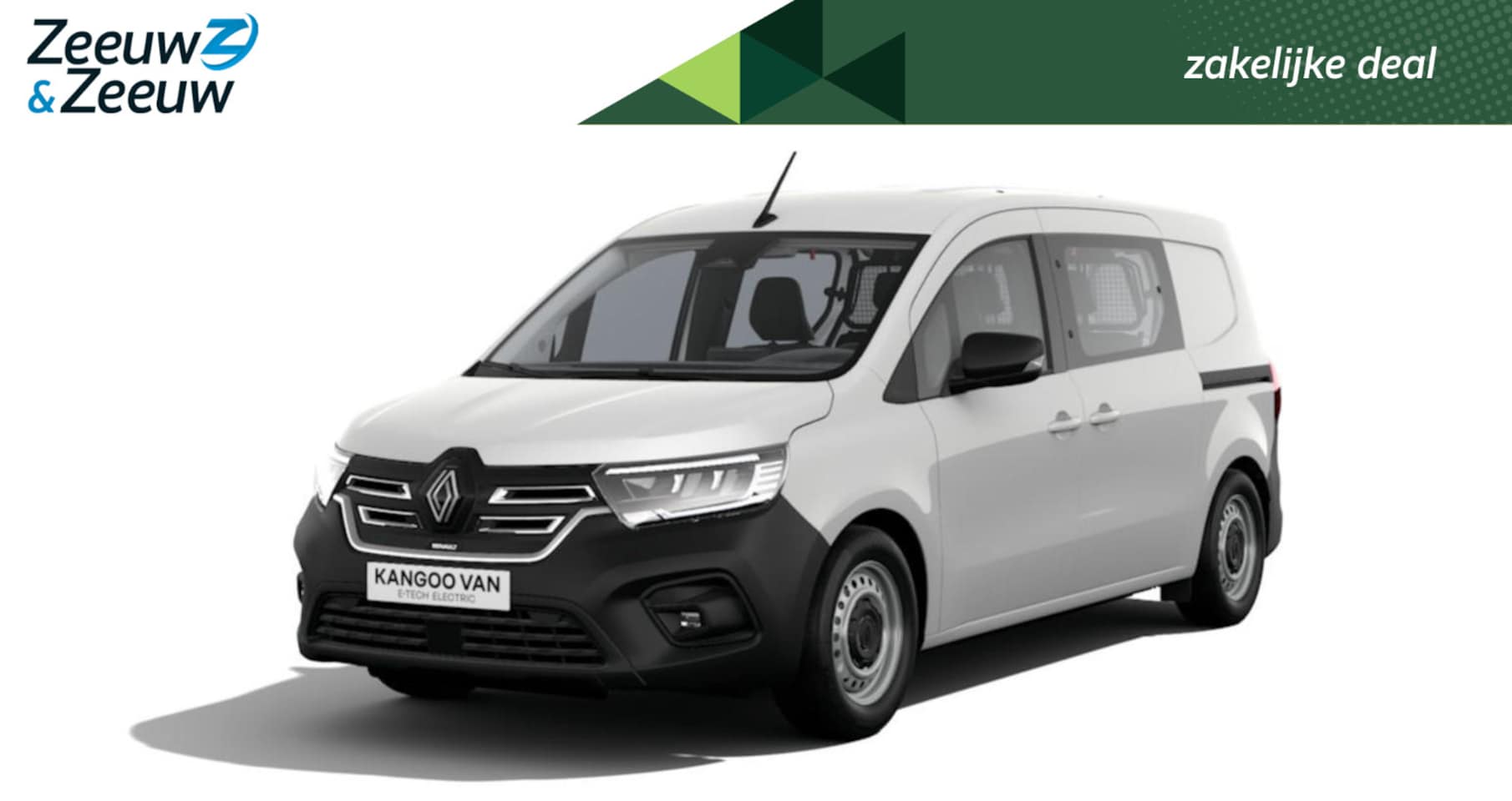 Renault Kangoo E-Tech - Advance L2 44 kWh Dubbele cabine | Nu leverbaar met 12% Zeeuw & Zeeuw aktie korting ! | - AutoWereld.nl
