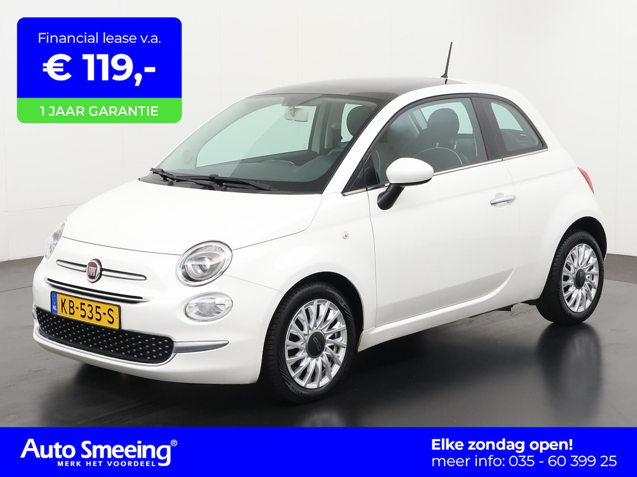 Fiat 500 - 0.9 TwinAir Turbo Lounge Automaat | Panoramadak | Parkeersensor | Zondag Open! - AutoWereld.nl