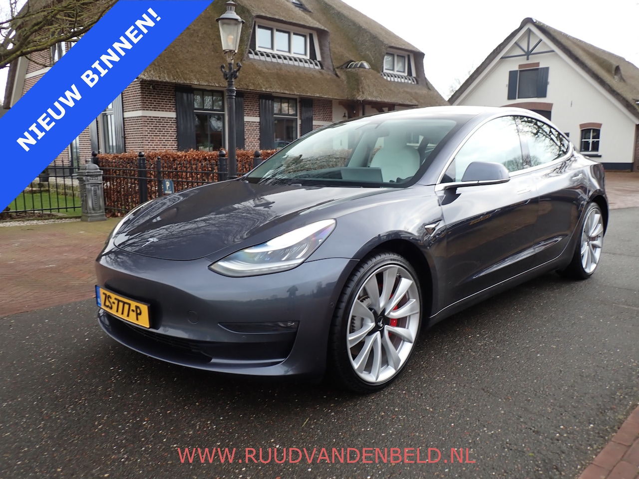 Tesla Model 3 - Performance AWD 75KWH 93%SOH !! YOKE !! AUTOPILOT / 19'' / PREMIUM WIT INTERIEUR - AutoWereld.nl