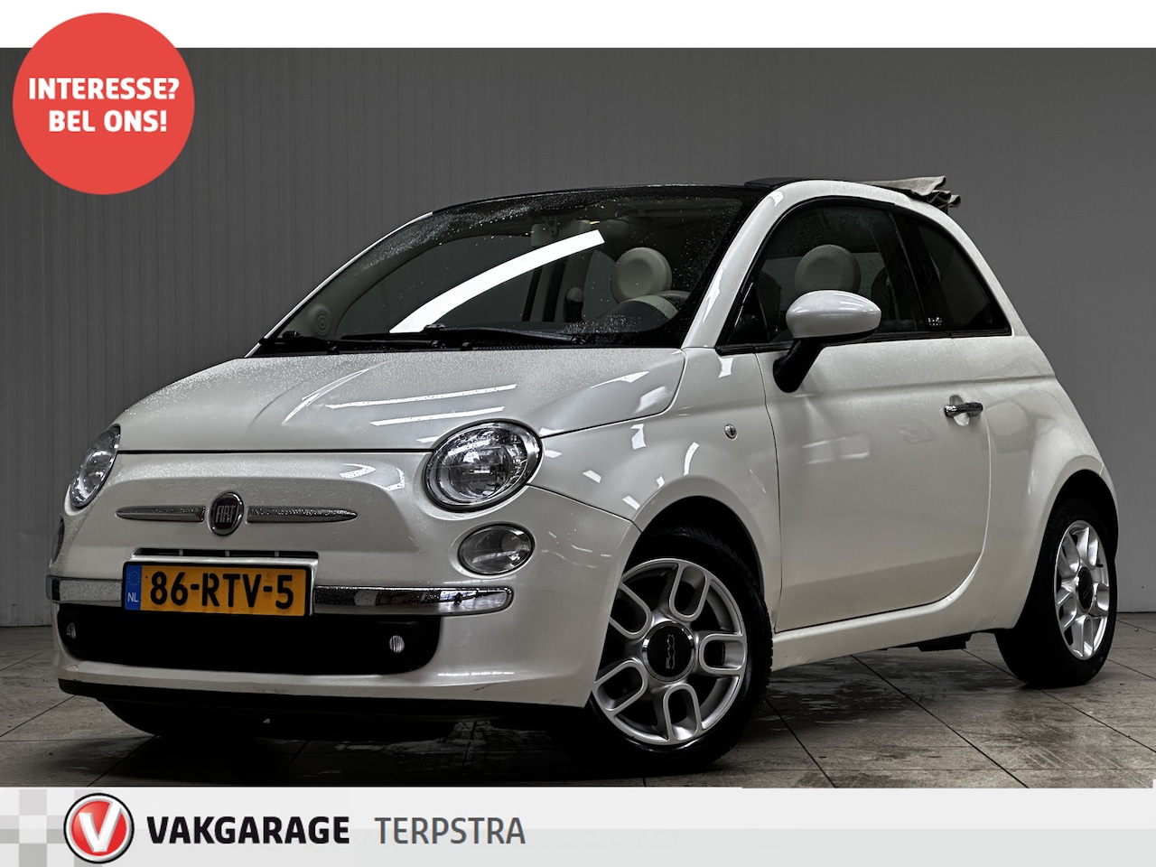 Fiat 500 C - 0.9 TwinAir Lounge/ Elek. Kap/ Media-Scherm/ Camera/ Half-Leder/ Airco/ Elek. pakket/ Blue - AutoWereld.nl