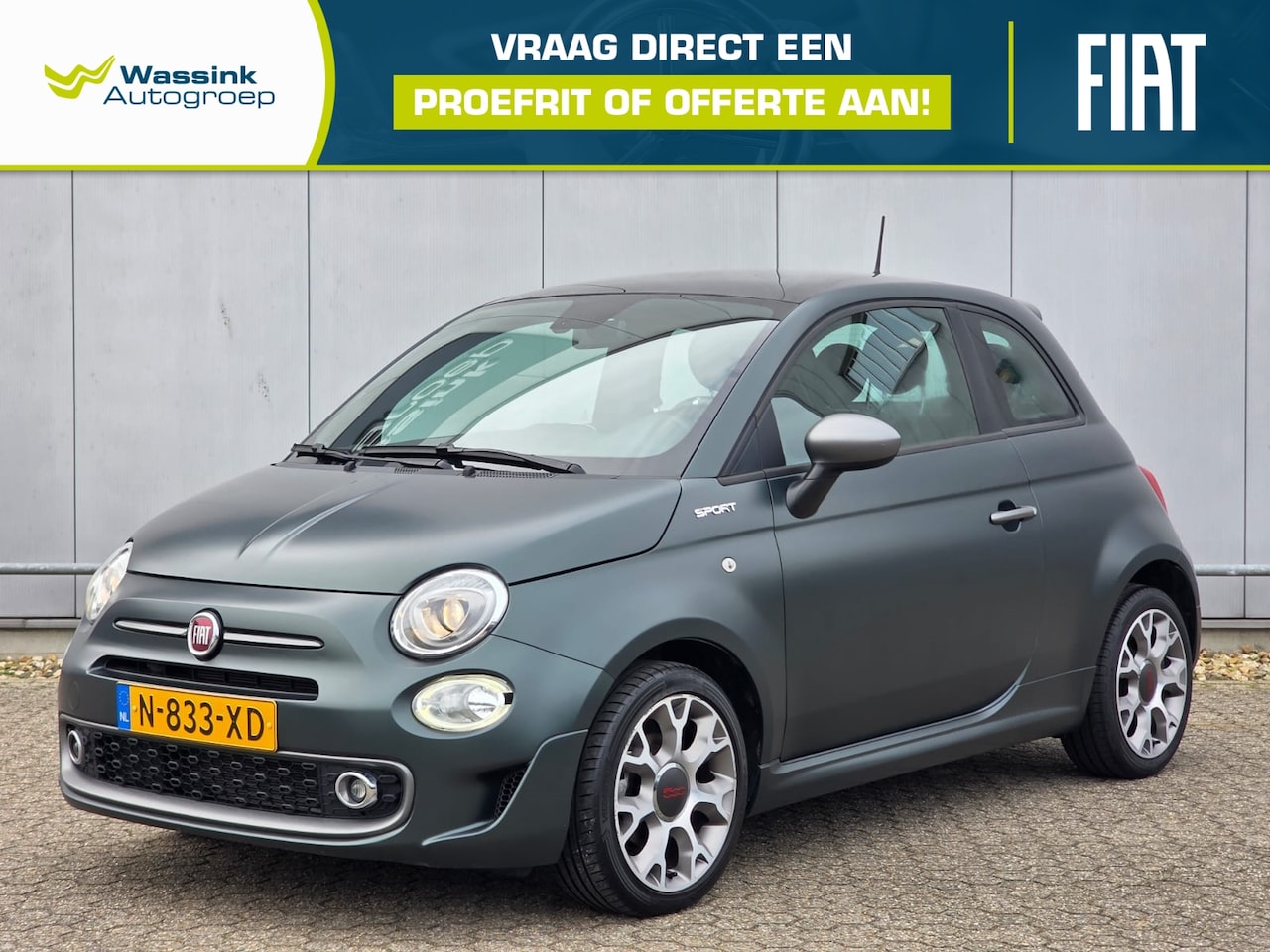 Fiat 500 - 70pk Hybrid Sport | Glasdak | Climate Control | Cruise Control - AutoWereld.nl