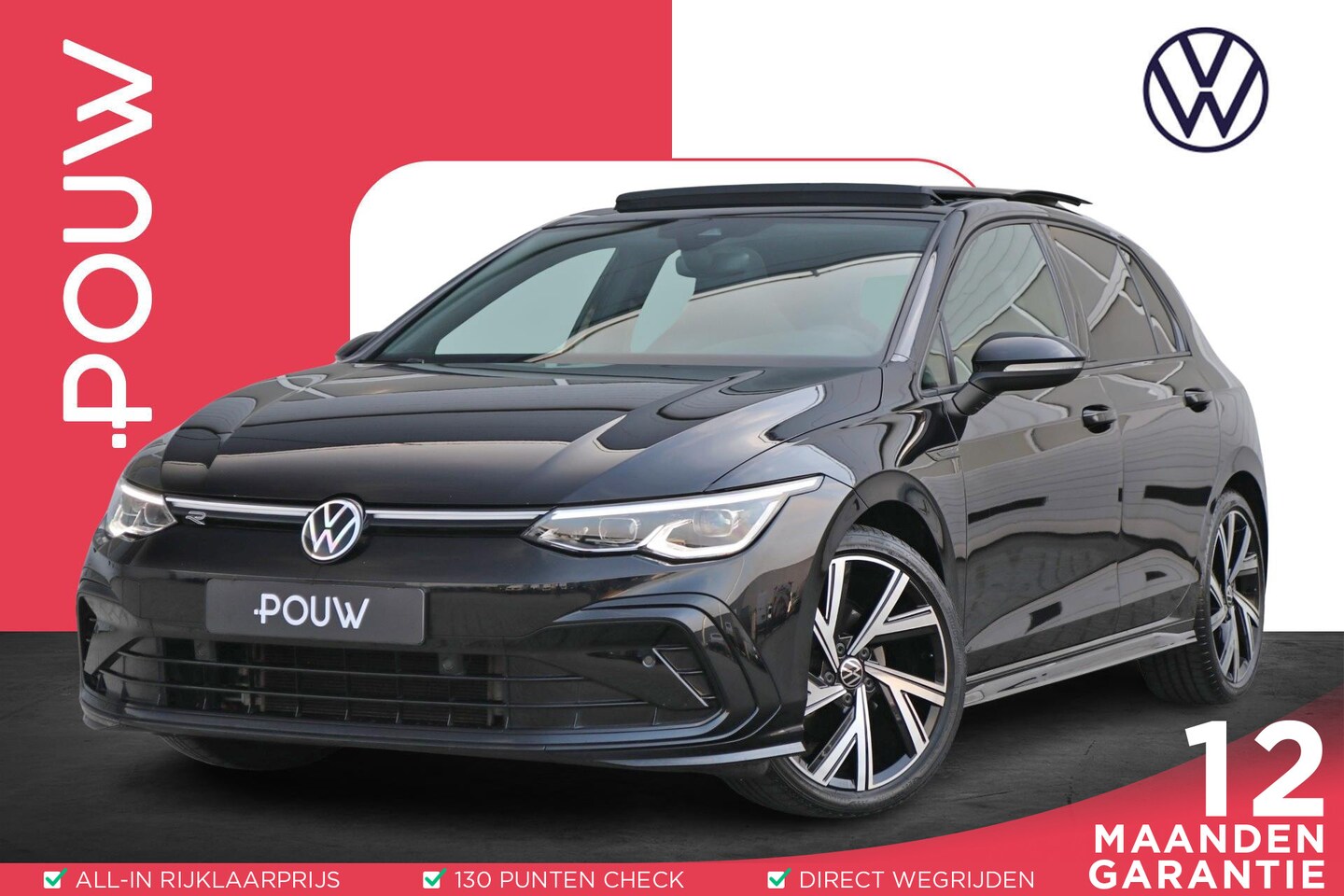 Volkswagen Golf - 1.5 eTSI 150pk DSG R-Line | Panoramadak | Achteruitrijcamera | Stoelverwarming | Navigatie - AutoWereld.nl