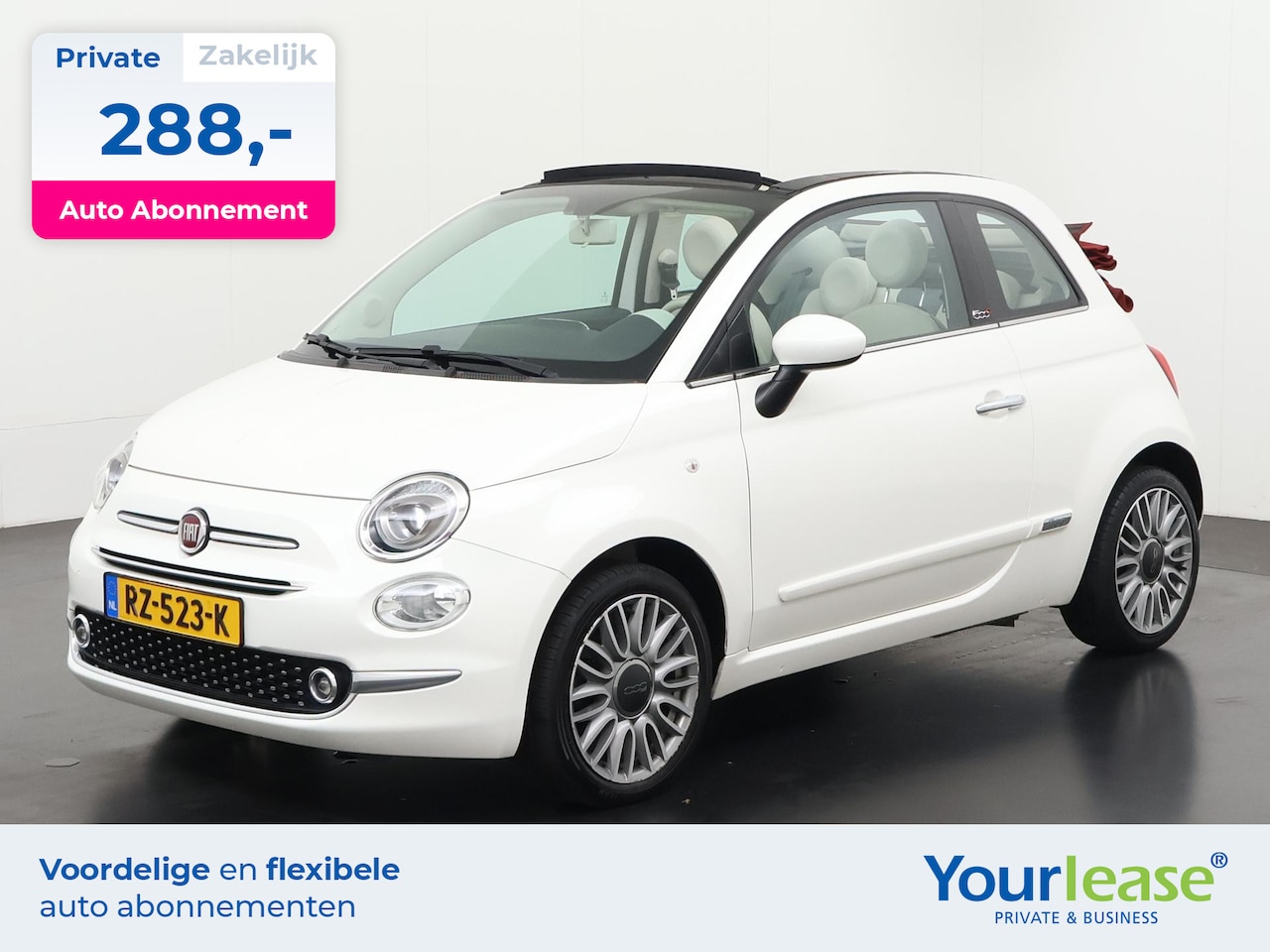 Fiat 500 C - 1.2 Popstar | All-in 288,- Private Lease | Direct uit voorraad - AutoWereld.nl