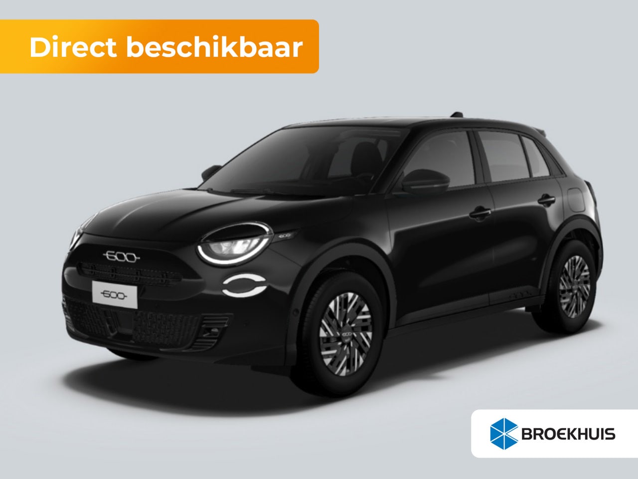Fiat 600 - Black Edition | 16” stalen velgen met Bi-color cover | Airconditioning handmatig | Apple C - AutoWereld.nl