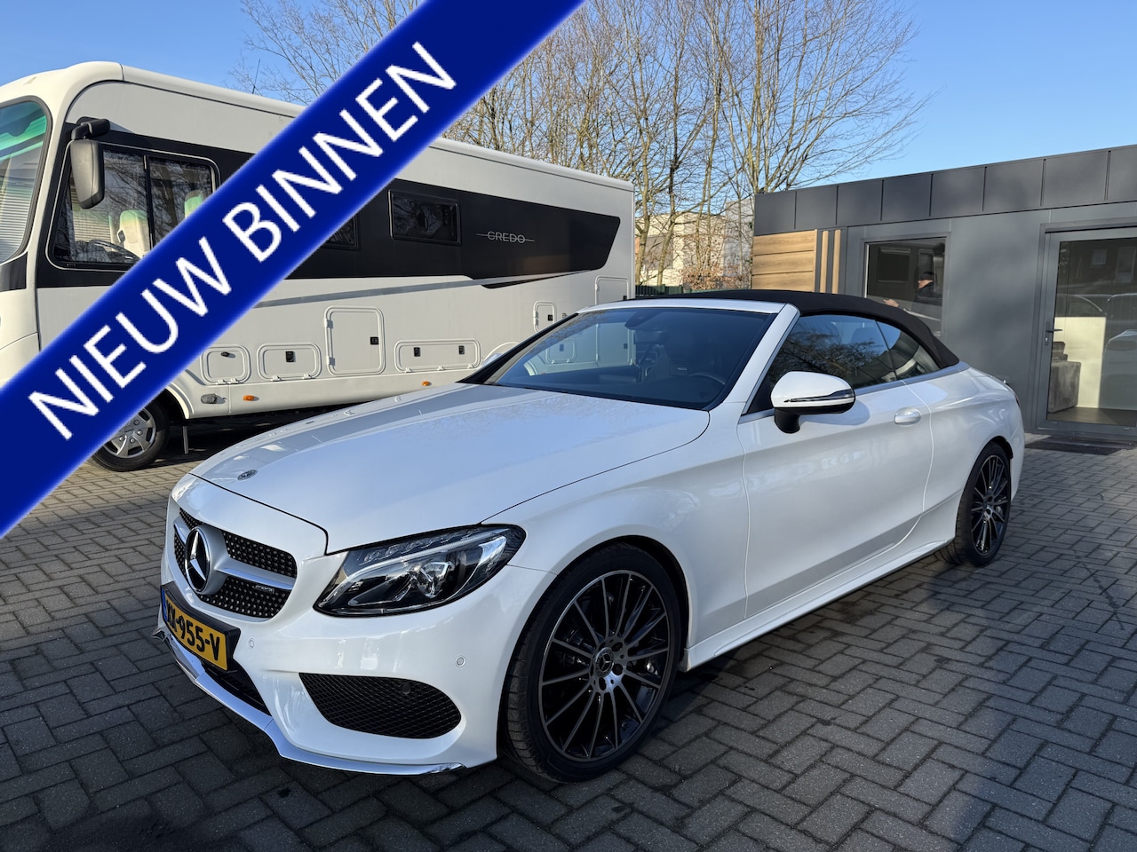 Mercedes-Benz C-klasse Cabrio - 180 AMG Premium Plus Navigatie Camera Burmester TOPSTAAT !! - AutoWereld.nl