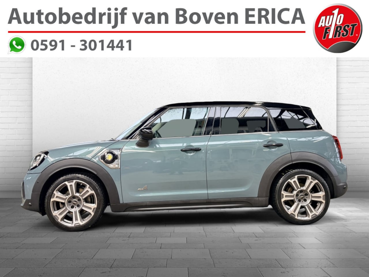 MINI Countryman - Mini Cooper SE ALL4 Hybride Sage Green Panodak Leder Adapt Cruise - AutoWereld.nl
