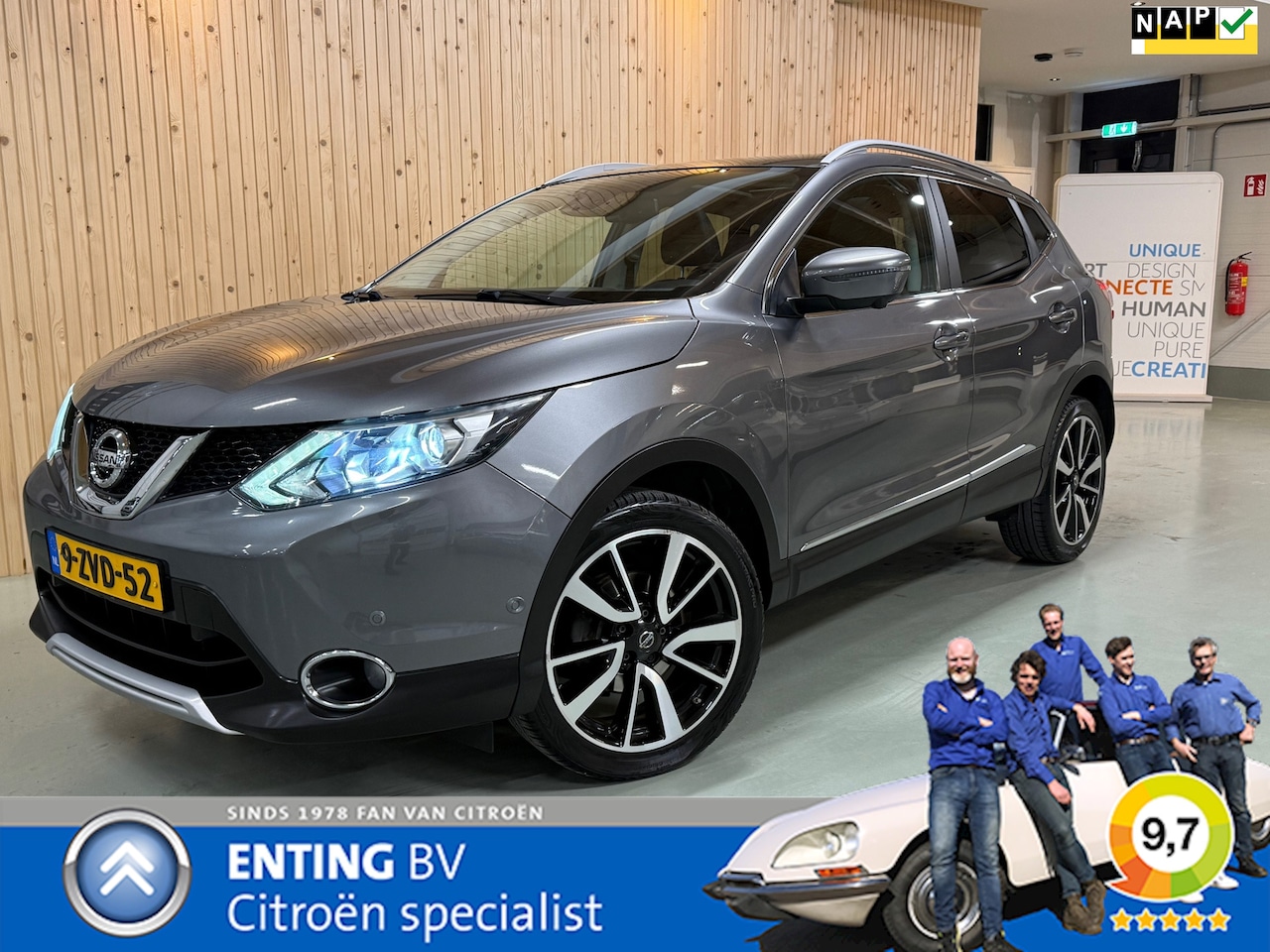 Nissan Qashqai - 1.2 Tekna PANORAMADAK LEER+STOELVERW. NAVI TREKHAAK - AutoWereld.nl