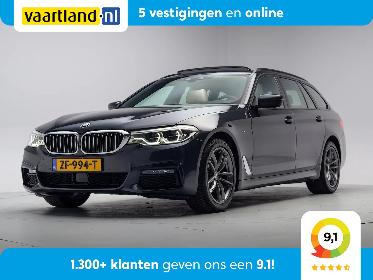 BMW 5-serie Touring - 520i M-sport High Executive Aut. [ Pano HarmanKardon Navi Prof. ] - AutoWereld.nl