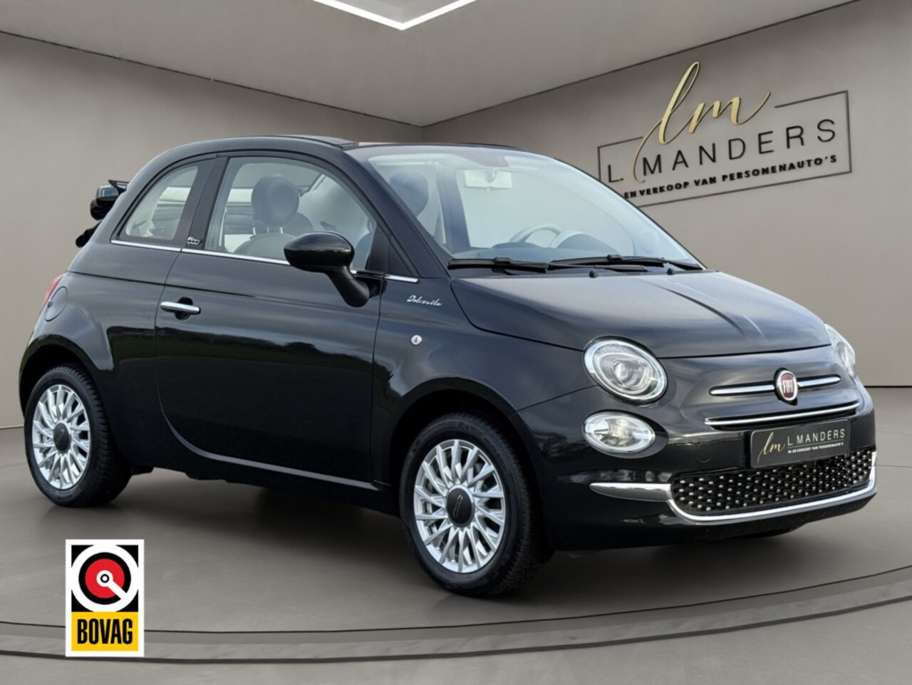 Fiat 500 C - 1.0 Hybrid Dolcevita 2022 ZWART | Cabriolet | Leder | Airco - AutoWereld.nl
