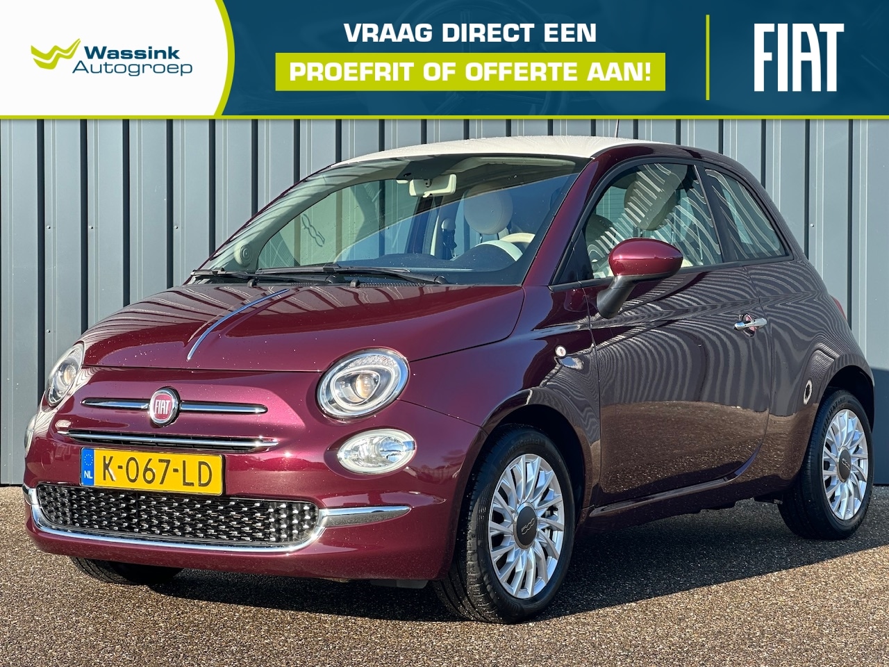 Fiat 500 - 1.0 70pk Hybrid Lounge I Wit Dak I Parkeersensoren I Navigatie I Cruise Control I - AutoWereld.nl