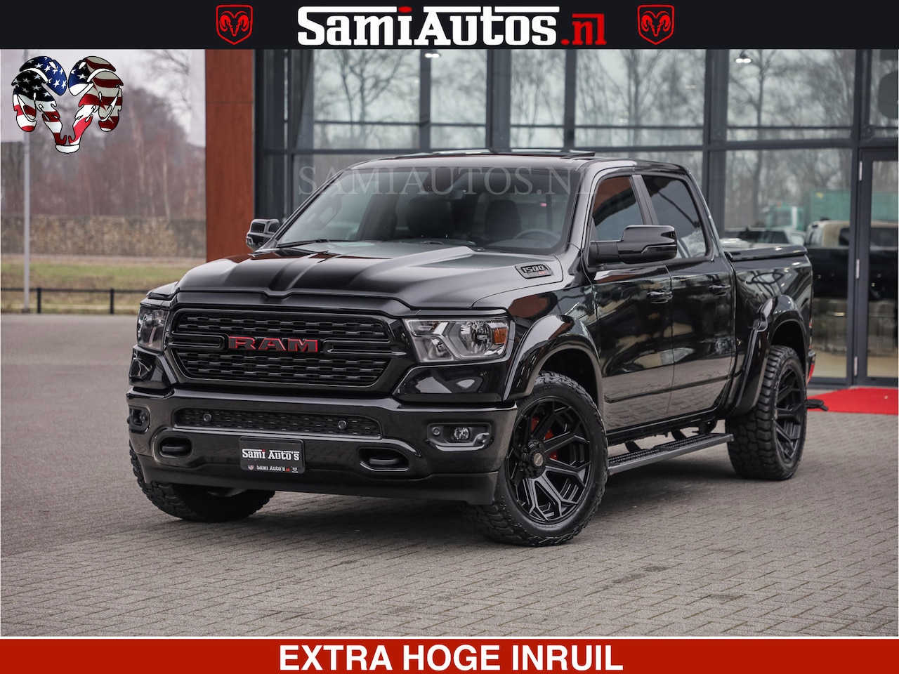 Dodge Ram Pick Up - SPORT | 5.7 V8 4x4 HEMI | PANORAMA DAK | GROOTSCHEM 12 INCH | LPG | Diamond Black Pearl | - AutoWereld.nl