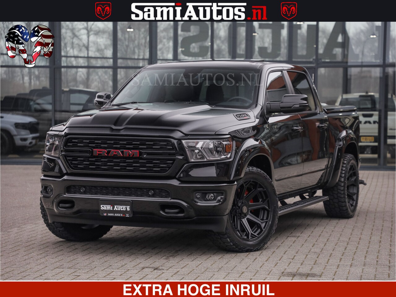 Dodge Ram Pick Up - SPORT | 5.7 V8 4x4 HEMI | PANORAMA DAK | GROOTSCHEM 12 INCH | LPG | Diamond Black Pearl | - AutoWereld.nl