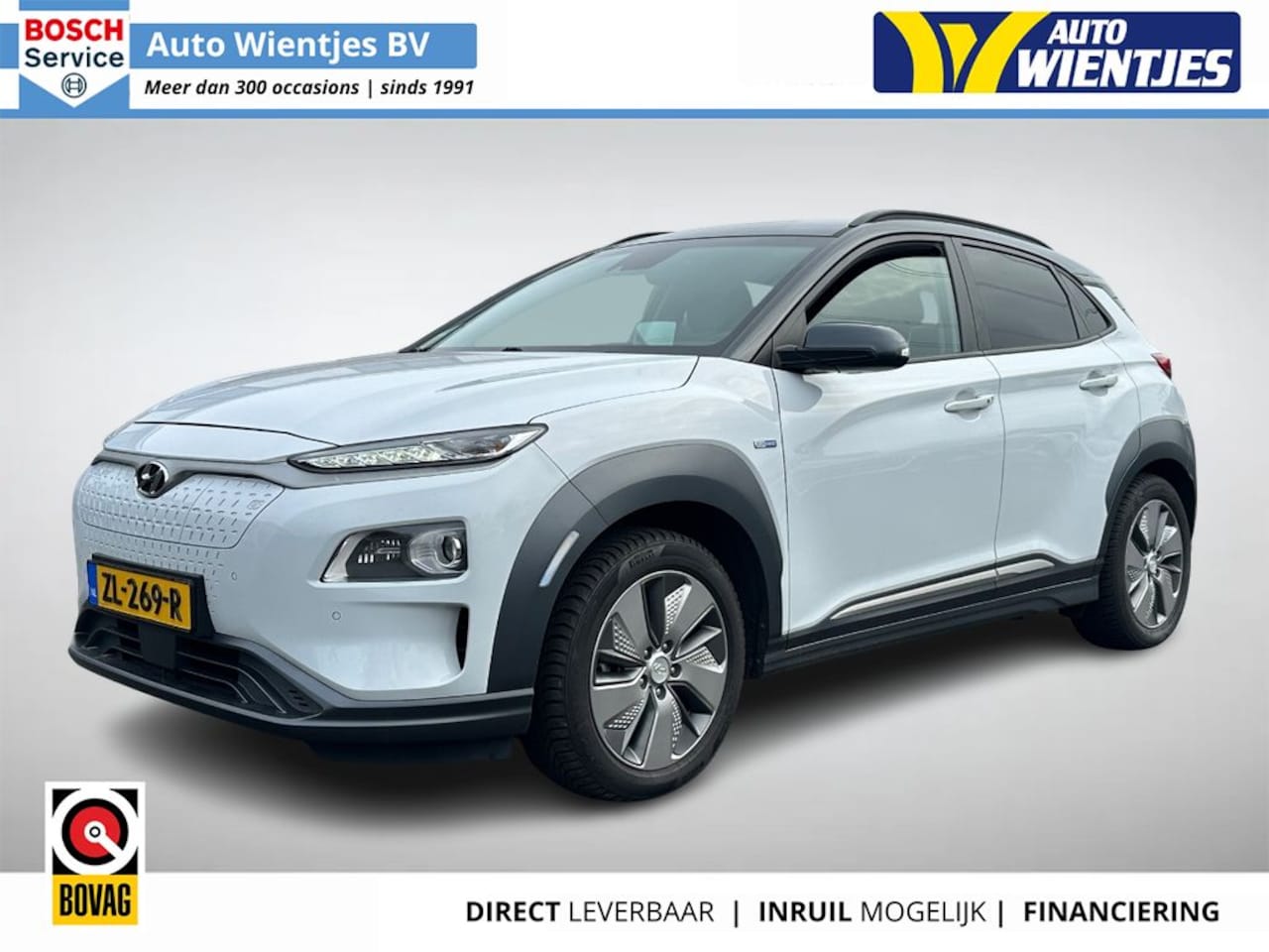 Hyundai Kona Electric - EV Premium 64kWh | SoH 94% | Leer | Navi | Trekhaak - AutoWereld.nl