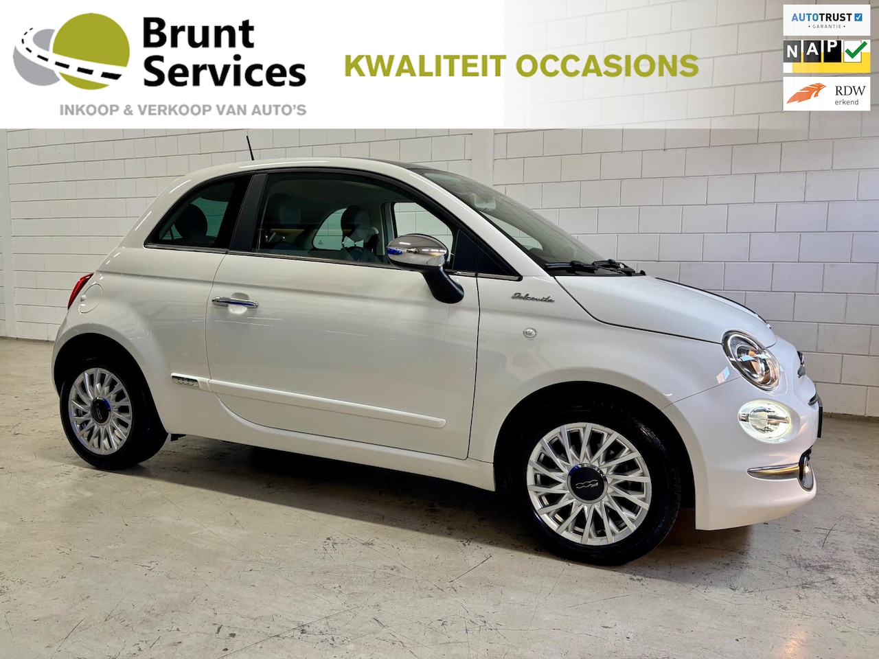 Fiat 500 - 1.0 Hybrid Dolcevita Bj.21|Clima|Leer|Panodak|Pdc|Carplay|Vol !! - AutoWereld.nl