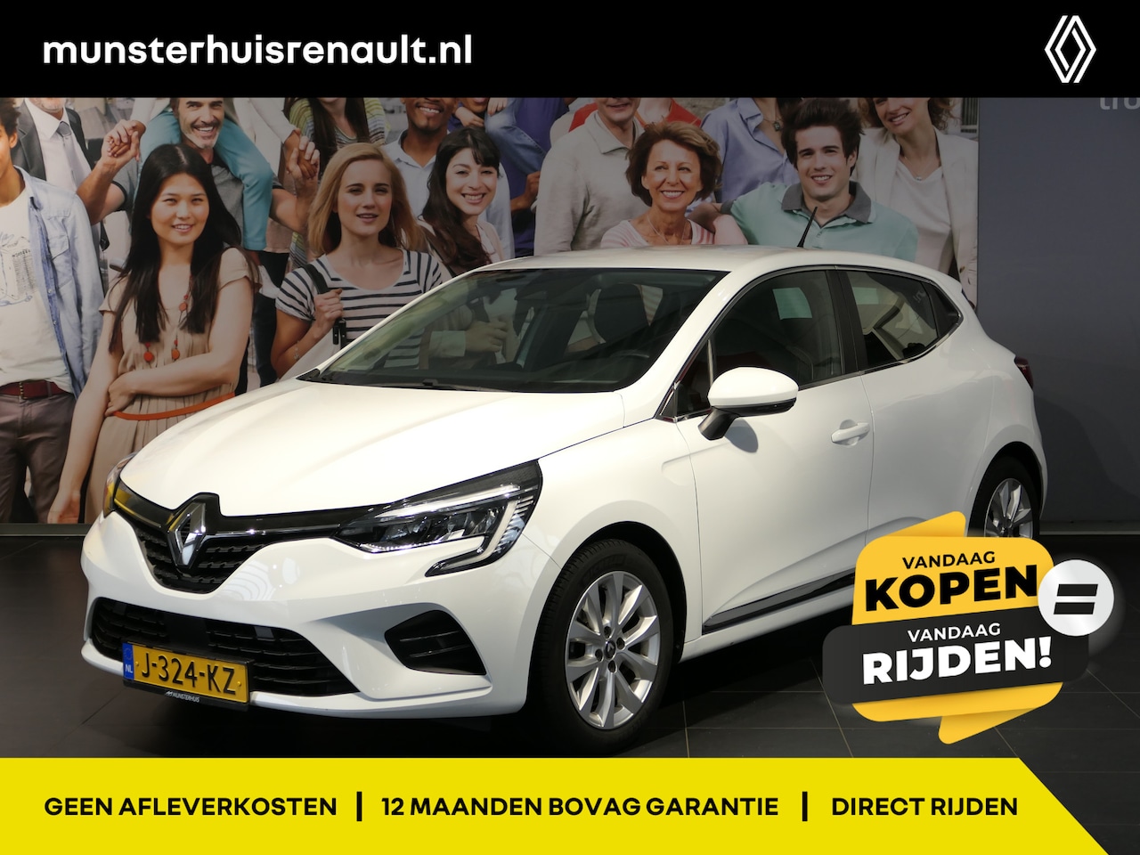 Renault Clio - 1.0 TCe Intens - Occasion Lease vanaf €574 p/m - Dealer onderhouden! - Navi - Sensor achte - AutoWereld.nl