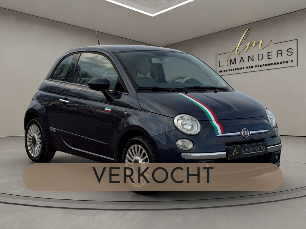 Fiat 500 - 1.4 16V Sport 2007 BLAUW | Airco | Panoramadak | APK - AutoWereld.nl