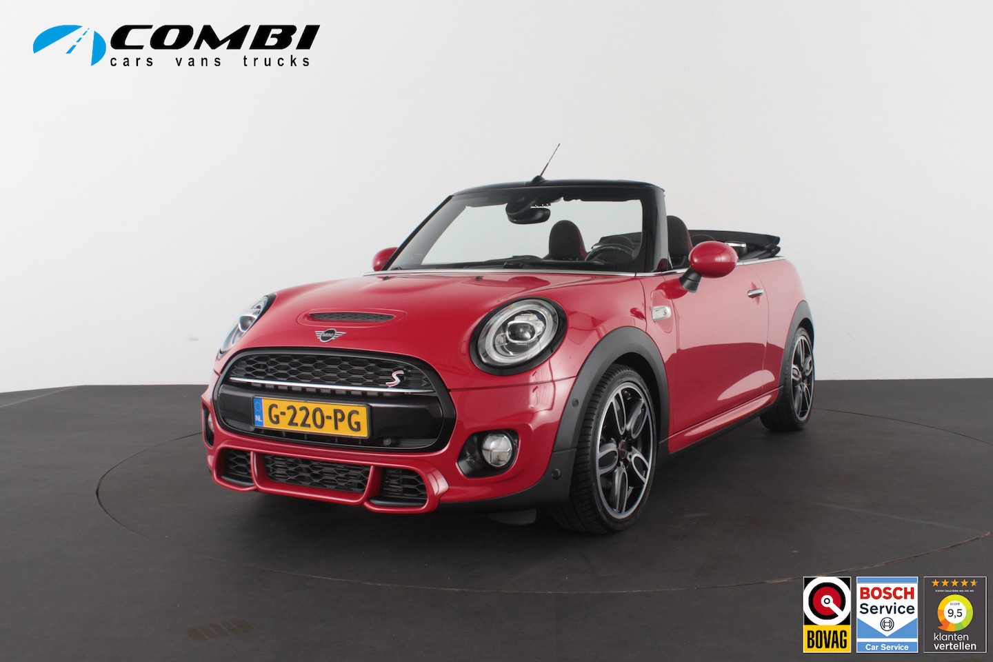 MINI Cabrio - Mini 2.0 Cooper S John Cooper Works > 192pk/H&K/Head-up/18inch/Chili red/Aerodynamica Kit. - AutoWereld.nl