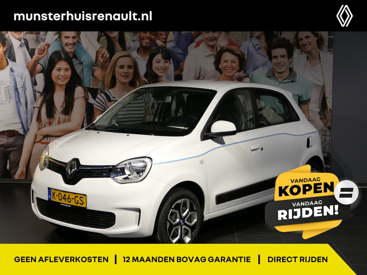 Renault Twingo Z.E. - R80 Collection - Occasion Lease vanaf €334 p/m - Navi - Apple carplay / Android auto - Blu - AutoWereld.nl
