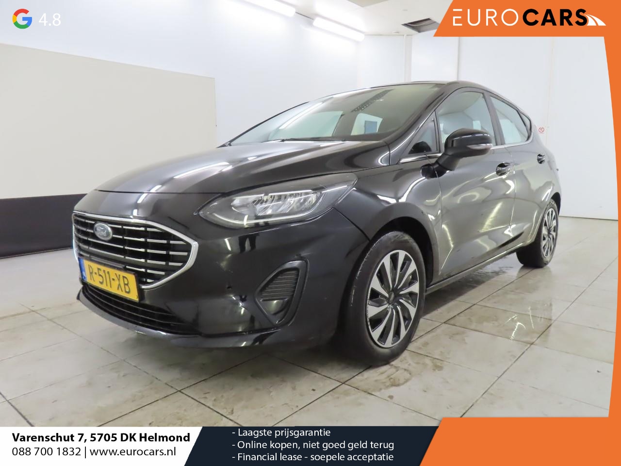 Ford Fiesta - 1.0 EcoBoost Hybrid Titanium Airco ECC Navi Carplay Full LED PDC Achter Cruise Control - AutoWereld.nl
