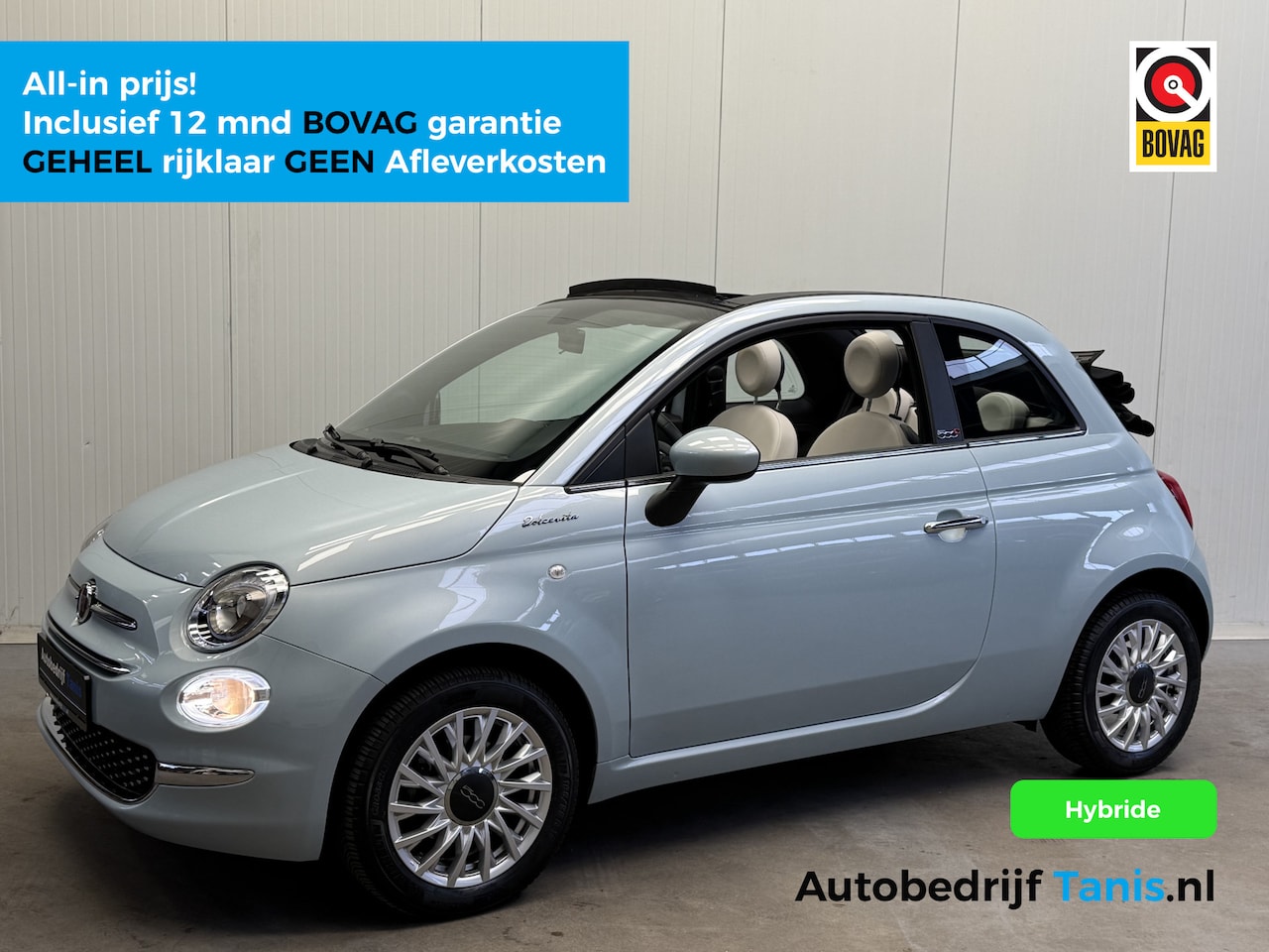 Fiat 500 C - 1.0 Hybrid Dolcevita AIRCO/ECC-NAVI by CARPLAY-LMV-LEDER-PDC-CRUISE CONTROL - AutoWereld.nl