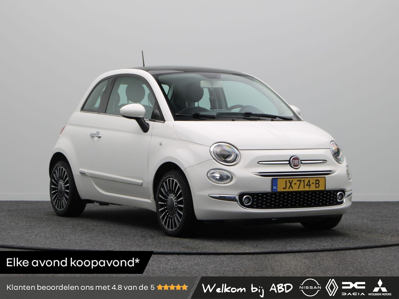 Fiat 500 - 1.2 Lounge | Airco | Panoramadak | Multimediasysteem | Lichtmetalen velgen | - AutoWereld.nl