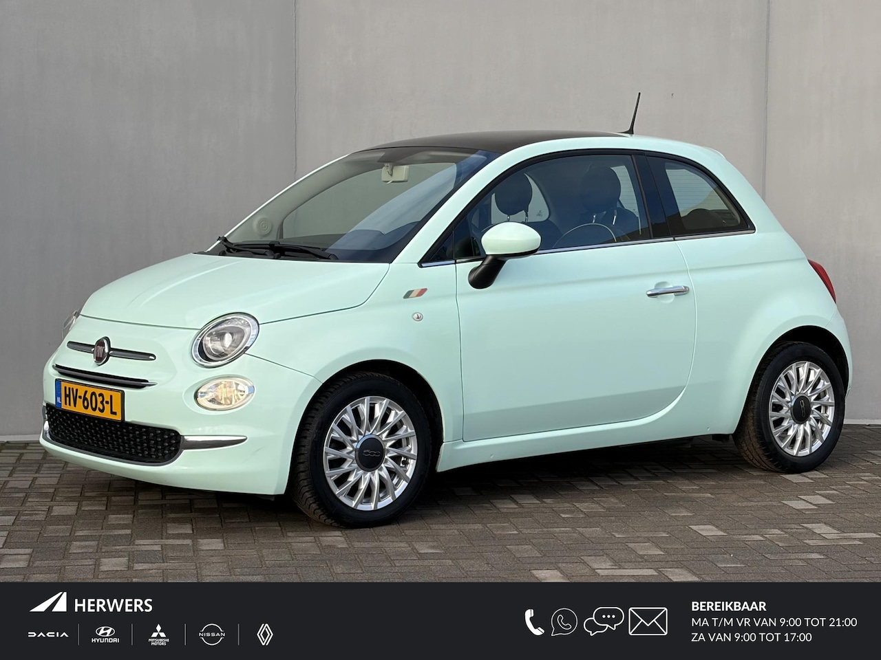Fiat 500 - 0.9 TwinAir Turbo Lounge / Panoramadak / Navigatie / Bluetooth / Airco / 16" lichtmetalen - AutoWereld.nl