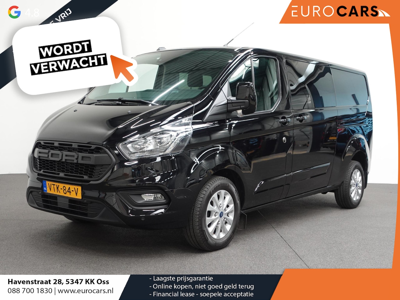 Ford Transit Custom - 130pk Automaat L2H1 Limited Raptor Edition Dubbele Cabine | 2x Schuifdeur | Navigatie | Ai - AutoWereld.nl