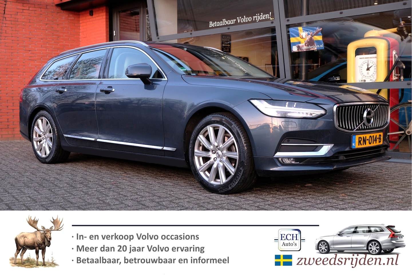 Volvo V90 - D4 190 pk Inscription Aut. Panodak, Adaptieve CC, Apple CarPlay - AutoWereld.nl