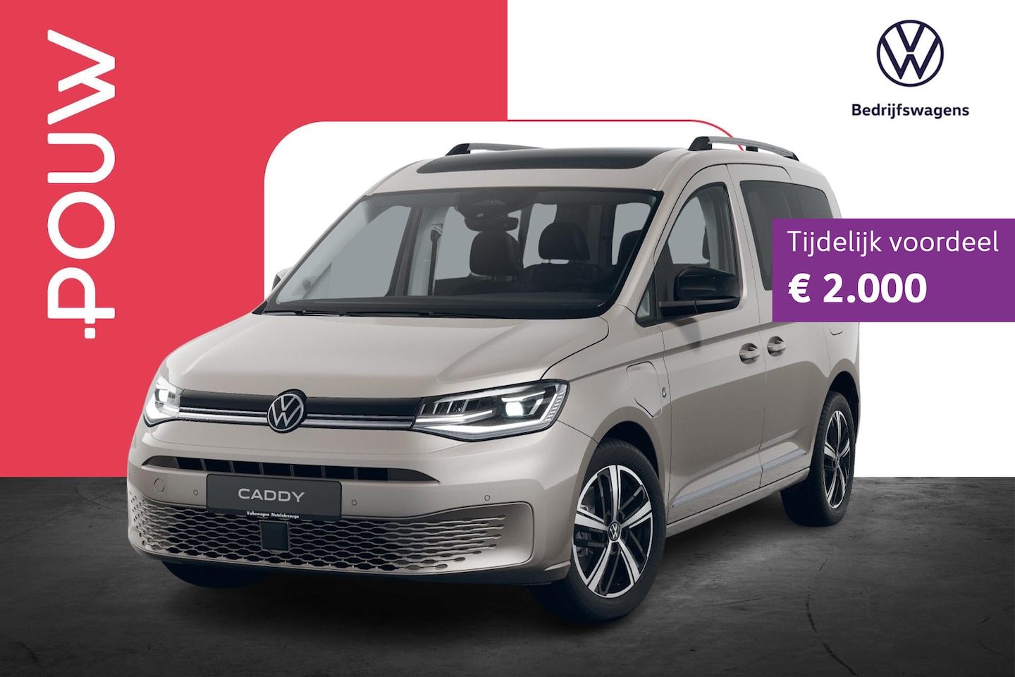 Volkswagen Caddy - 1.5 TSI 150pk Hybride Style | Keyless Pakket | Trekhaak - AutoWereld.nl