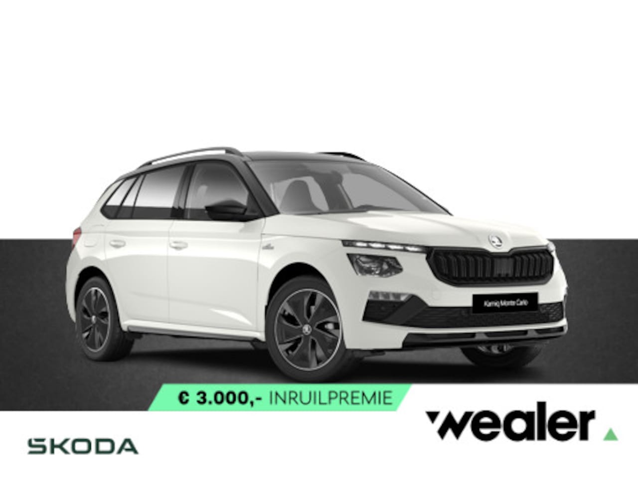 Skoda Kamiq - Monte Carlo 1.0 TSI 115 PK DSG | Trekhaak | Winterpakket | 17" Lichtmetalen velgen | Zwart - AutoWereld.nl