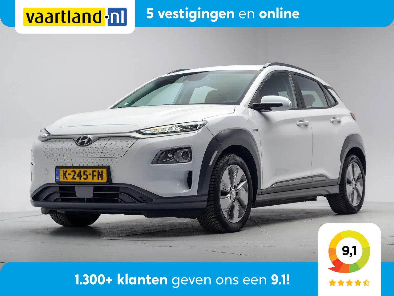 Hyundai Kona Electric - EV Comfort 64 kWh 3 fase [ Navi Adapt.cruise Camera Apple/Android ] - AutoWereld.nl