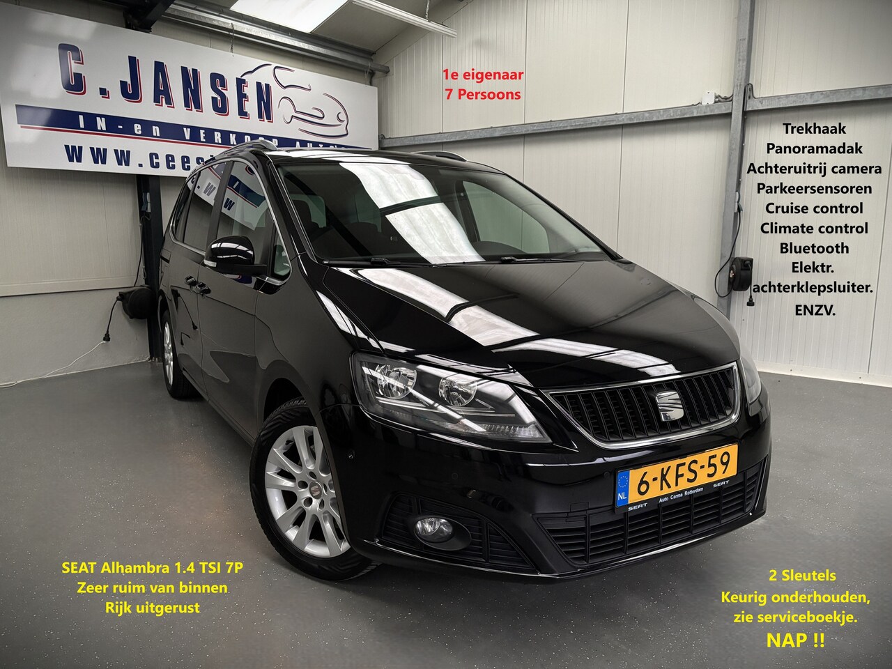 SEAT Alhambra - 1.4 TSI Businessline Executive 7p 1e eigenaar! NAP! | Achteruitrijcamera | Bluetooth | Bui - AutoWereld.nl