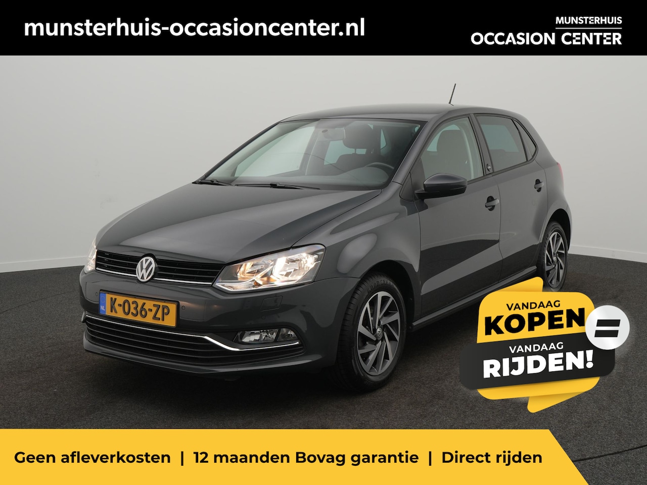 Volkswagen Polo - 1.0 - RIJKLAARPRIJS - Airco - Bluetooth - Cruise Control - Stoelverwarming - Lichtmetalen - AutoWereld.nl