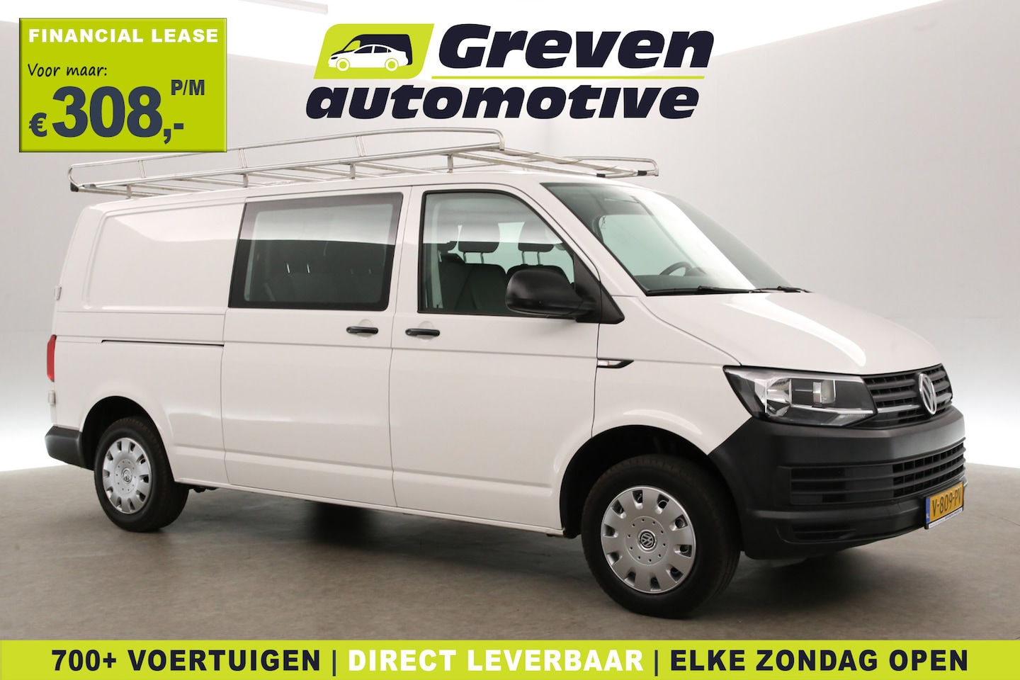 Volkswagen Transporter - 2.0 TDI 140PK L2H1 | DC | 6 Zits | Airco | Carplay | Navi | Imperiaal | Trekhaak - AutoWereld.nl