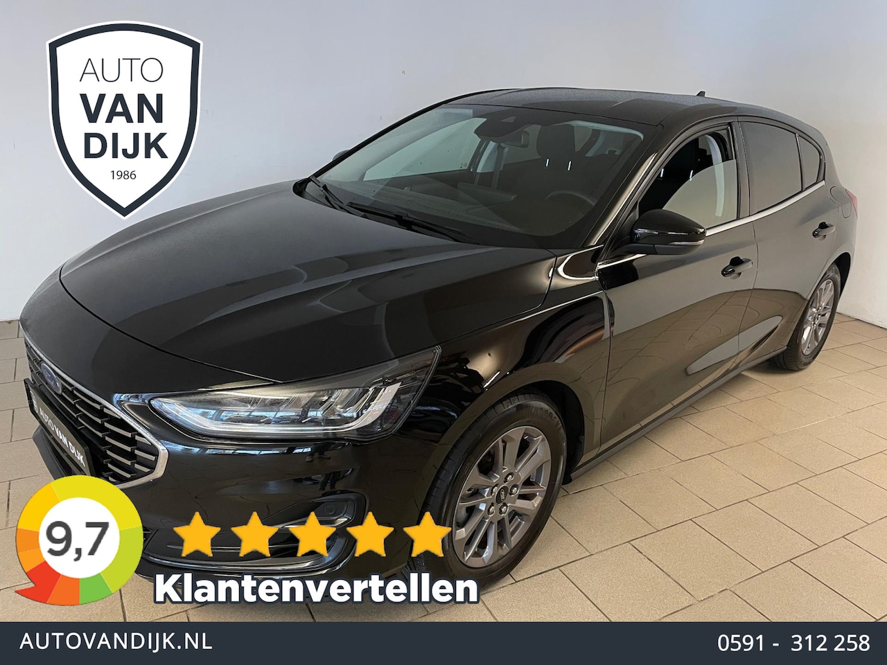Ford Focus - 1.0 EcoBoost Hybrid Titanium AIRCO NAVI CRUISE ELEK RAMEN CENT VERG VELGEN KEYLESS PRIVACY - AutoWereld.nl
