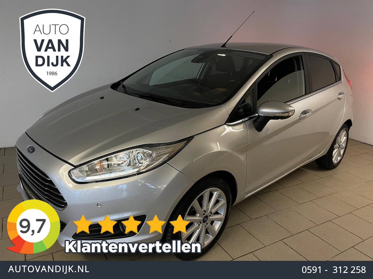 Ford Fiesta - 1.0 EcoBoost Titanium AIRCO NAVI CRUISE BLUETOOTH ELEK RAMEN CENT VERG VELGEN PRIVACYGLAS - AutoWereld.nl
