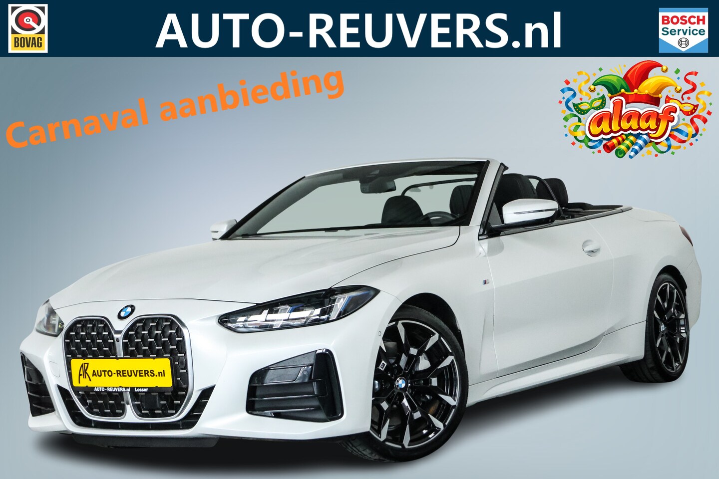 BMW 4-serie Cabrio - 430i xDrive M-Sport / Opendak / Harman Kardon / ACC / HUD / Nekverwarming / 3D view / CarP - AutoWereld.nl