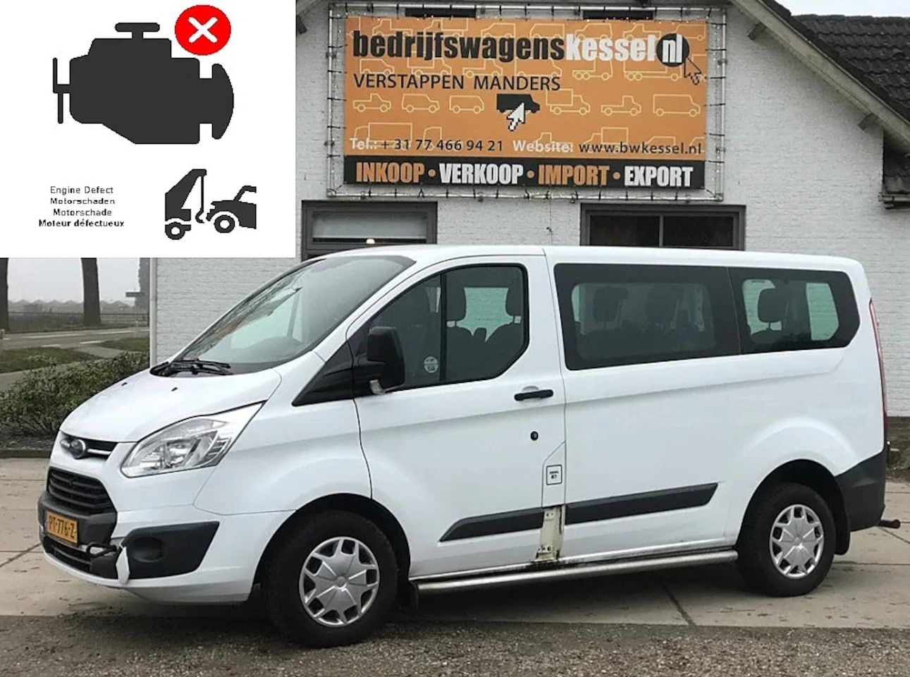 Ford Transit Custom - 310 2.0 TDCI L1H1 9 Persoons AC Motorschade - AutoWereld.nl