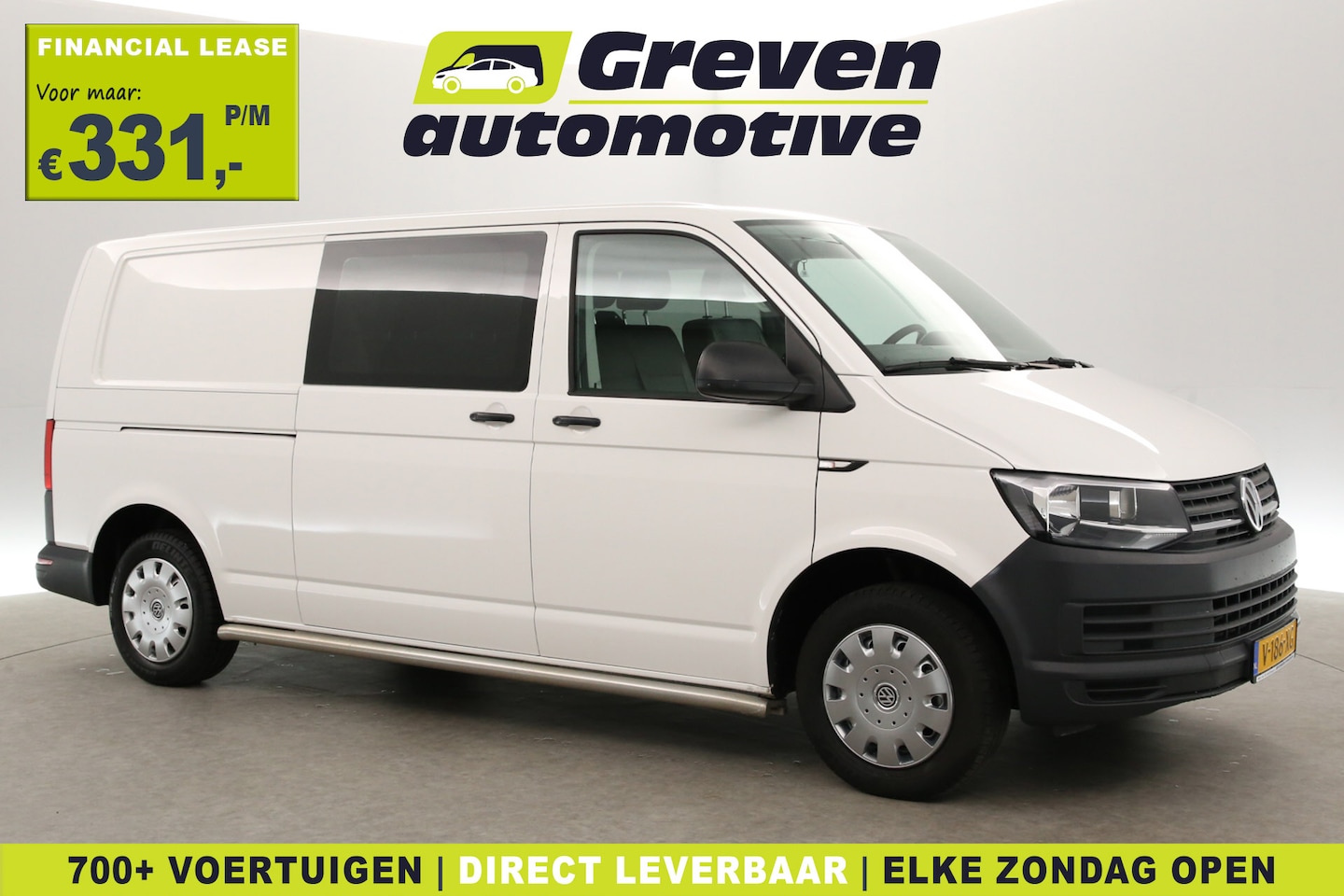 Volkswagen Transporter - 2.0 TDI 140PK L2H1 | DC | 6 Zits | Airco | Trekhaak | Elektrpakket - AutoWereld.nl