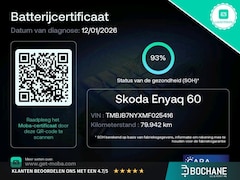 Skoda Enyaq iV - 60 Sportline | 93% SOH | Trekhaak | Dodehoek Detectie | Stoel- en voorruitverwarming | Par